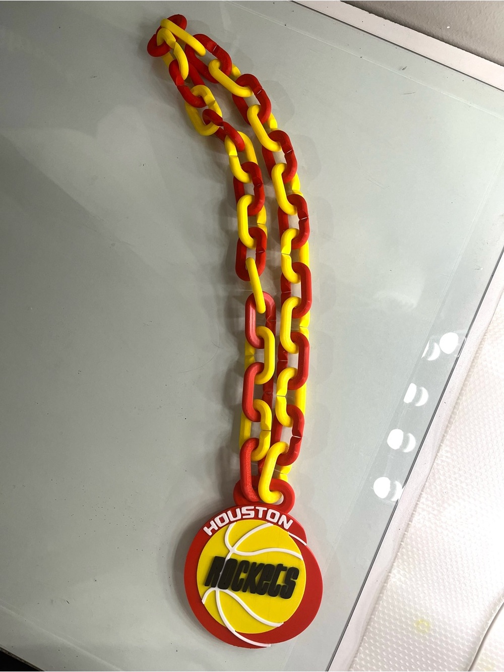Houston Rockets Red and Yellow Fan Necklace